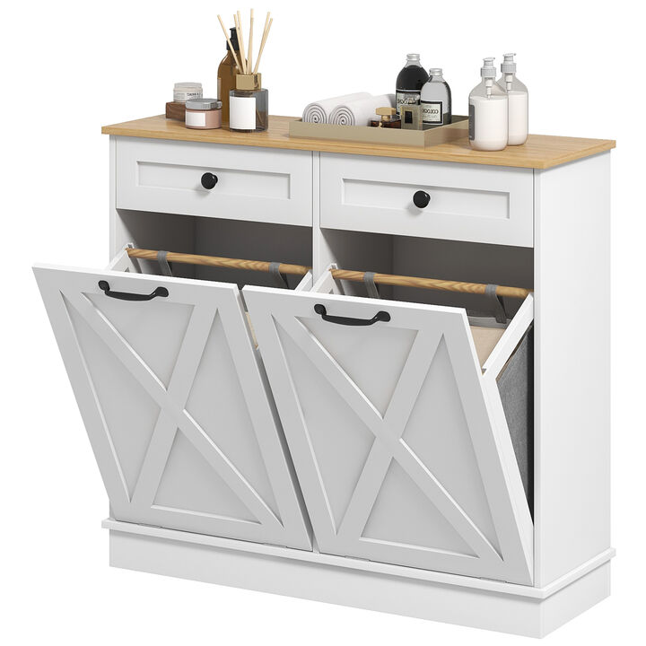 Hivvago Bathroom Storage Cabinet with Removable Hampers