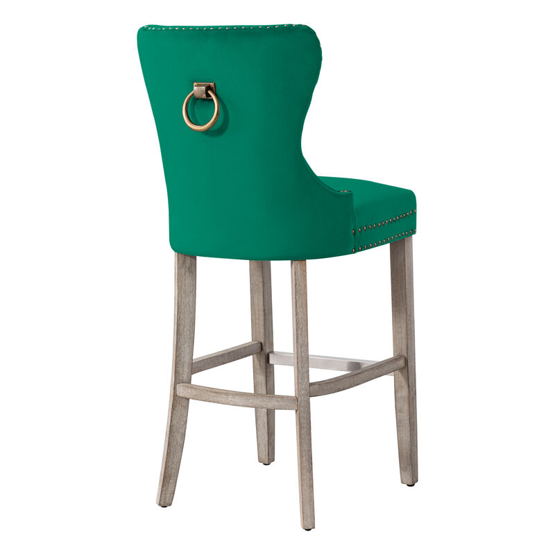 WestinTrends 29" Tufted Velvet Bar Stool