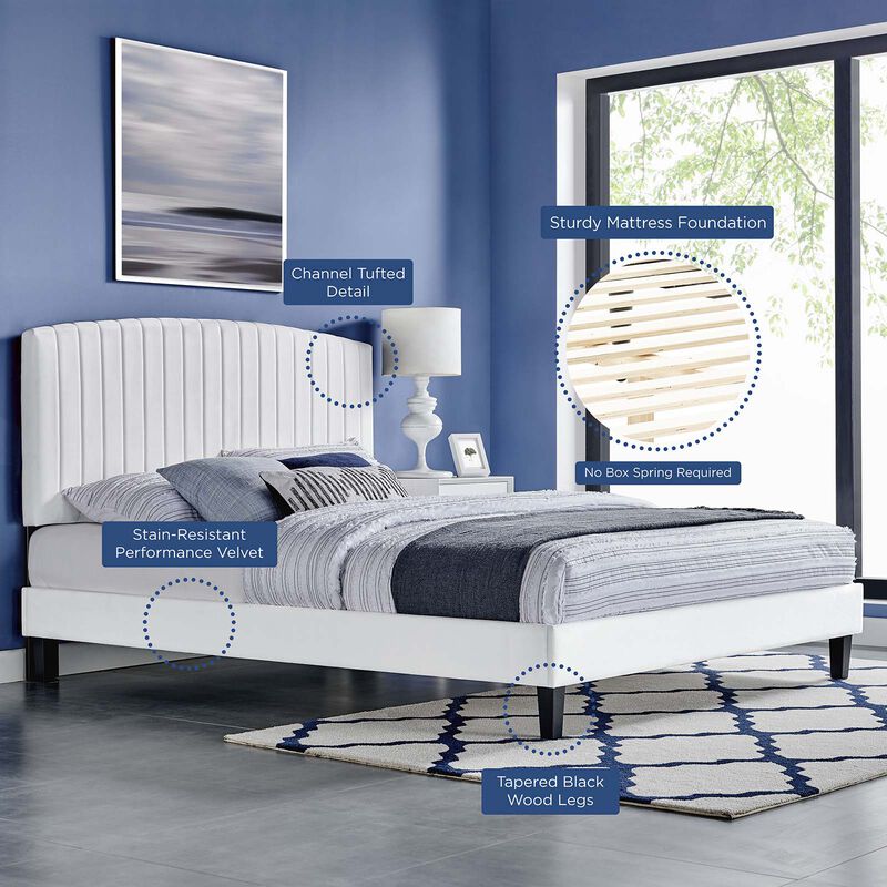 Modway - Alessi Performance Velvet Full Platform Bed image number 7