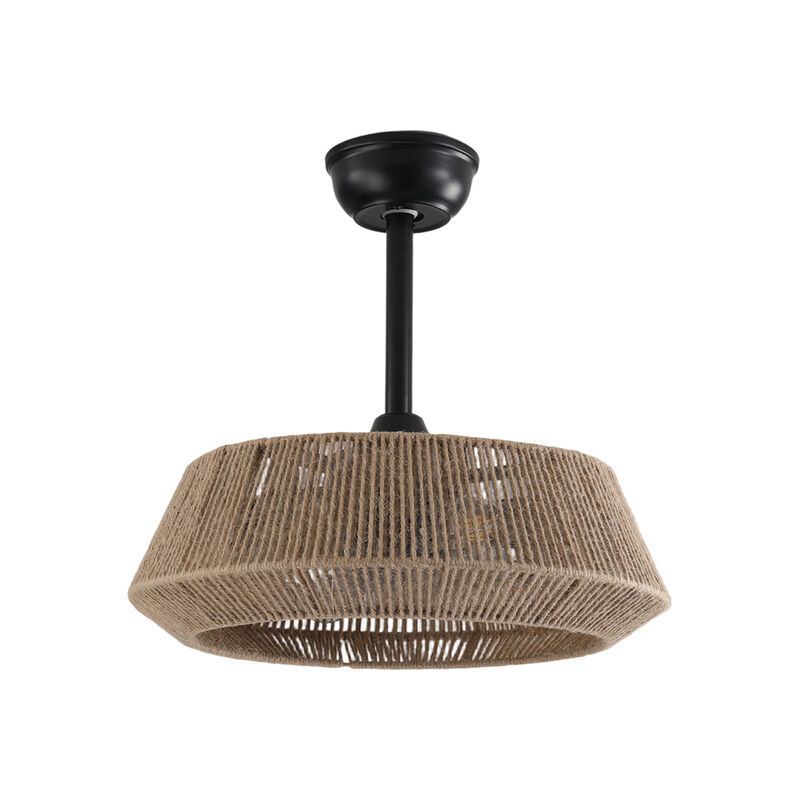 ELEMENT ACE 19 Inch Dimmable Bedroom Ceiling Fan Light with Rope Suspension, Reversible DC Motor, 7 Blades, 4 Bulb Capacity, Remote and App Controlled image number 0