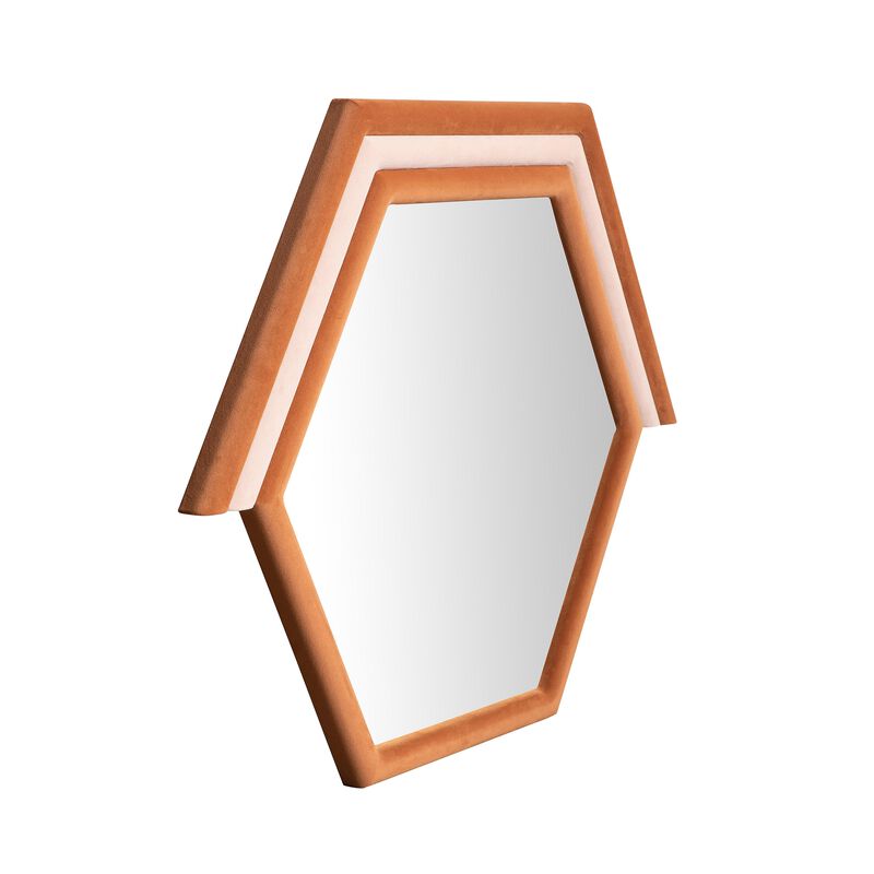 Lally Aqua Velvet Prism Wall Mirror image number 2