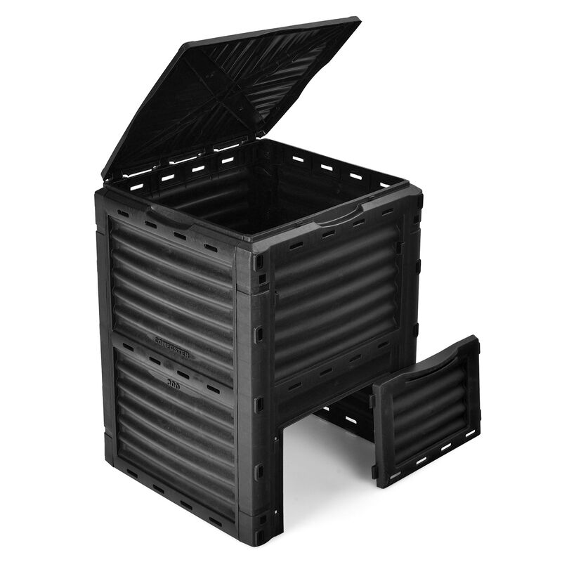 80-Gallon Outdoor Composter with Large Openable Lid and Bottom Exit Door
