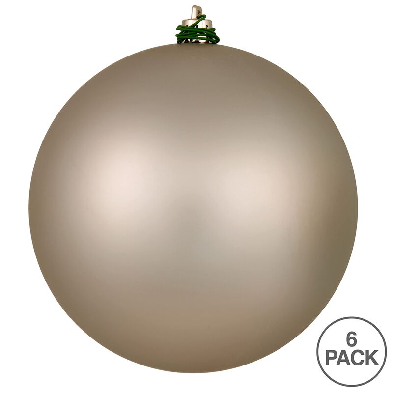 Vickerman 4" Oat Matte Ball Ornament. Includes 6 Ornaments per Pack. image number 4