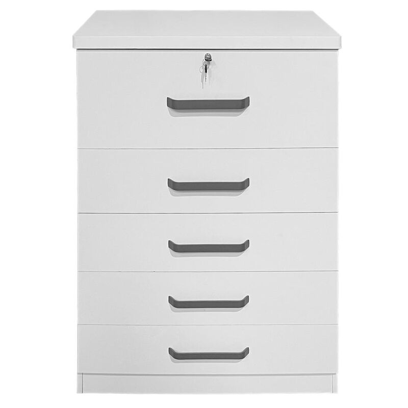 Better Home Products Xia 5 Drawer Chest of Drawers in White