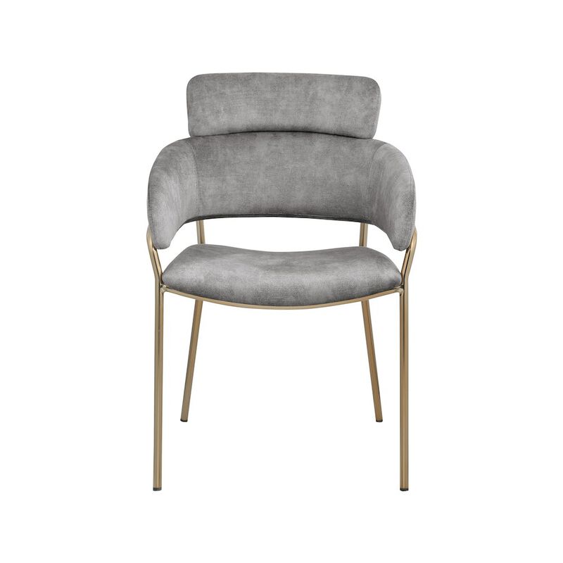 Meridian Furniture Yara Grey Velvet Dining Chair, Set of 2