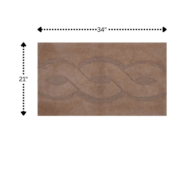 Beautiful Sculptured Chain Design Bath Rug With Anti Skid Latex Back Is Made Cotton Super Soft