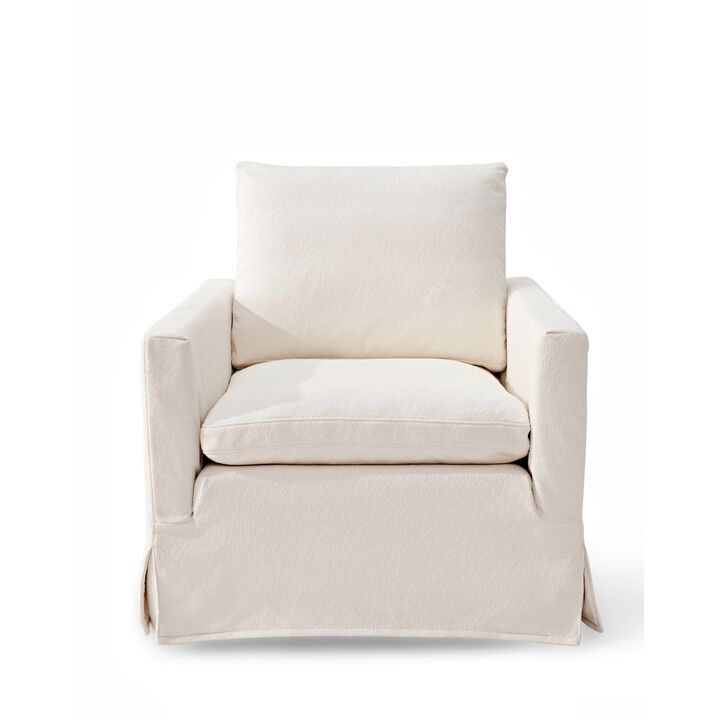 Swivel Chair with Loose Cover, Beige Fabric, Solid wood, Dimensions: 32.67"D x 32.28"W x 32.67"H, living room, bedroom