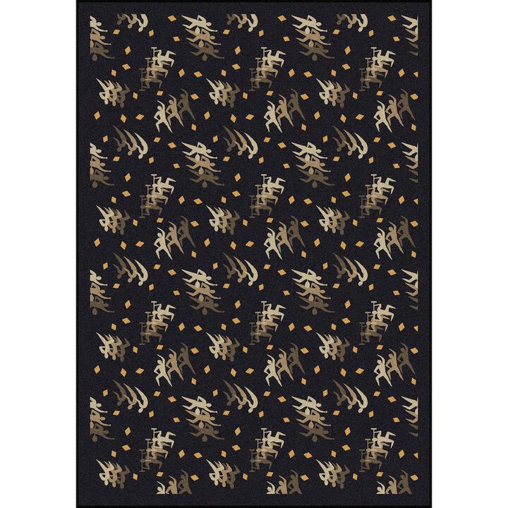 Joy Carpets Games People Play Fitness Zone 5'4 x 7'8 Area Rug in Color Charcoal