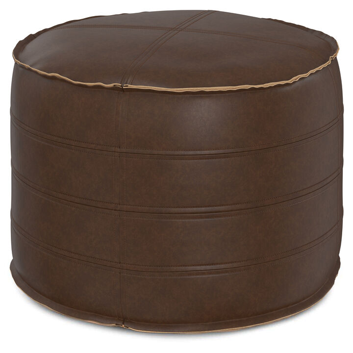 Simpli Home Brody 20 Inch Round Pouf