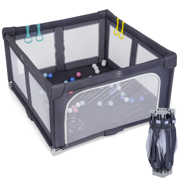 Large Foldable Baby Play Yard, BPA-Free Toddler Safety Playpen Fence for Home Use