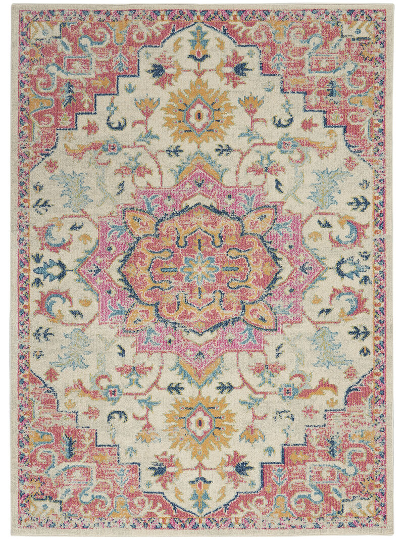 Passion PSN25 Ivory/Pink 5' x Round Rug image number 0
