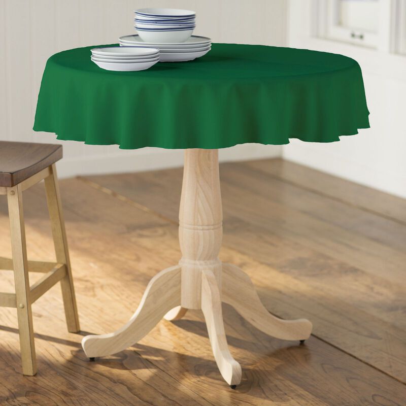 Polyester Poplin Round Tablecloth 58 Inch Dining Table Cover image number 1