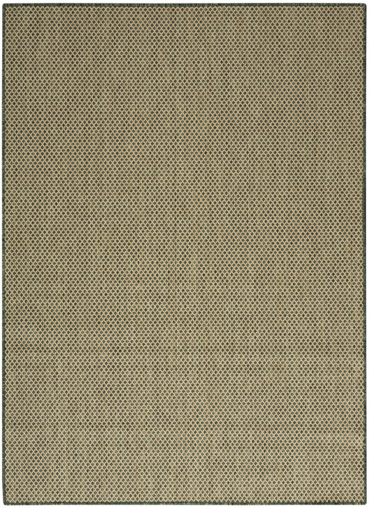 HomeRoots 6' X 9' Green And Taupe Geometric Indoor Outdoor Area Rug