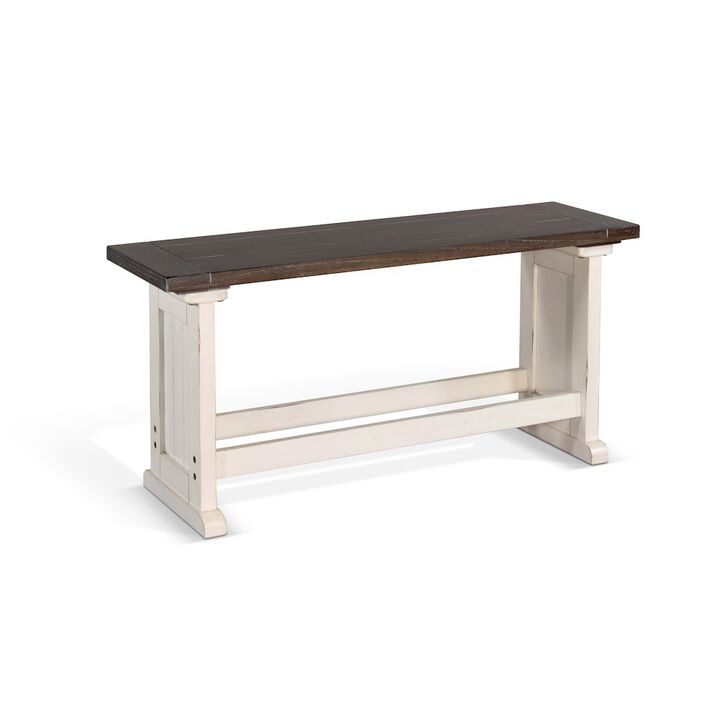 Counter Wood Side Bench, Cottage Europen Dark