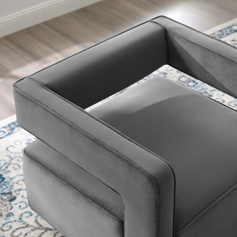 Booth Performance Velvet  Performance Velvet Swivel Armchair image number 1