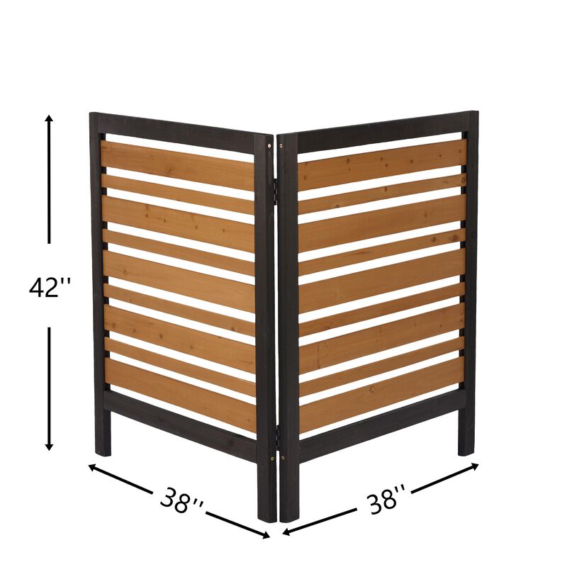 2-Panel Outdoor Air Conditioner Fence Screen, Outside Wood Privacy Fence, 38" W x 42" H image number 3