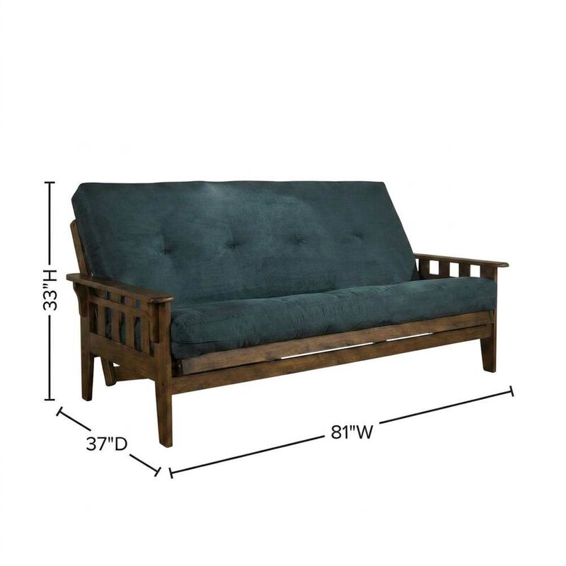 Tucson Frame-Rustic Walnut Finish-Suede Navy Mattress image number 5
