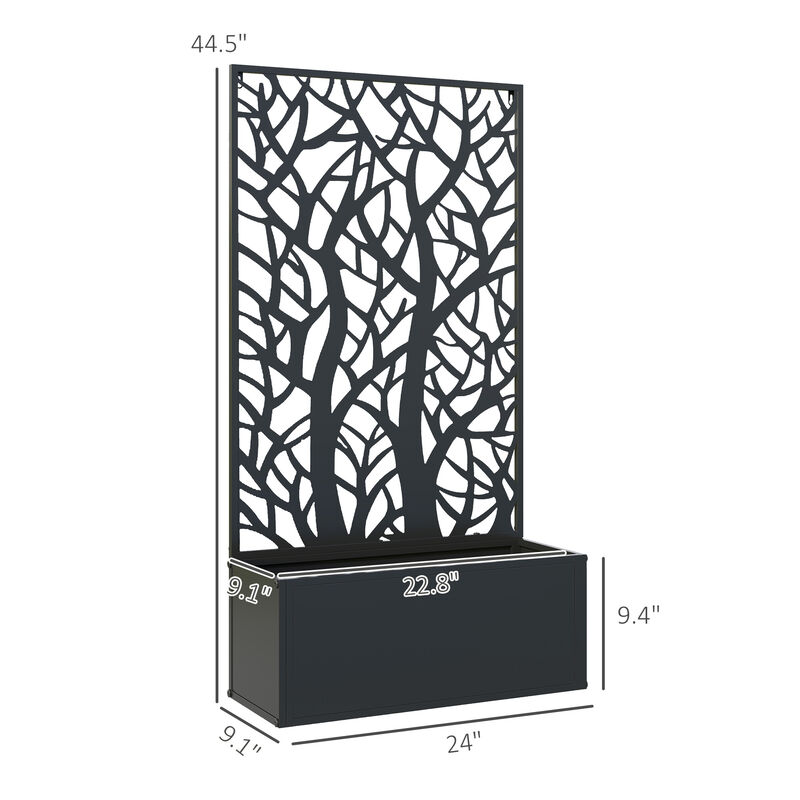 Hivvago Metal Garden Bed with Trellis for Climbing Plants, Freestanding or Wall Mounted Planter image number 2