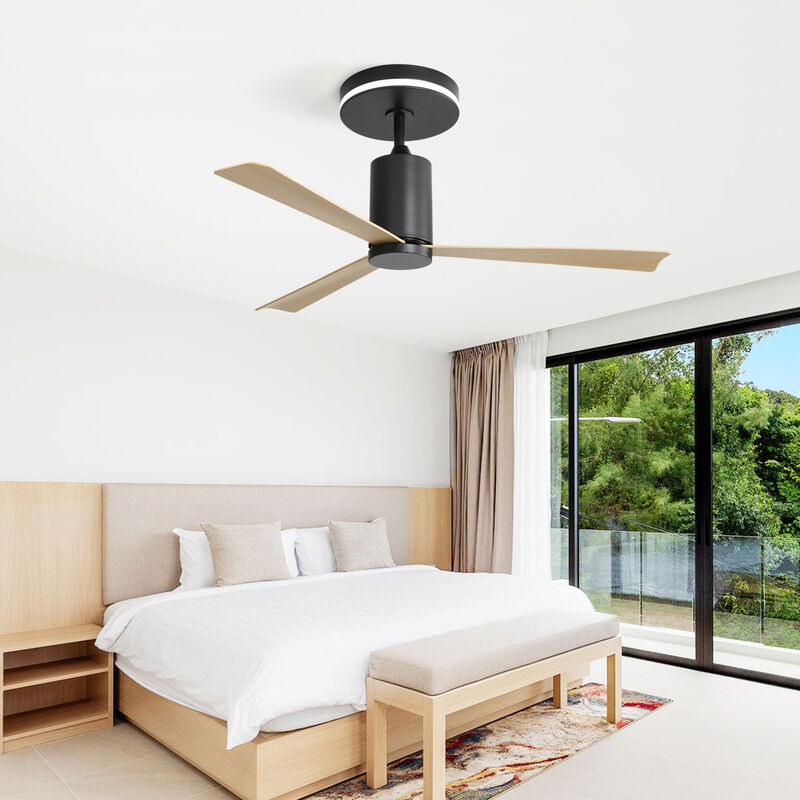 ELEMENT ACE 52 Inch Low Profile Flush Mount Ceiling Fan with Integrated LED Light, Remote Control, Quiet Reversible DC Motor for Indoor and Covered Outdoor Spaces image number 6