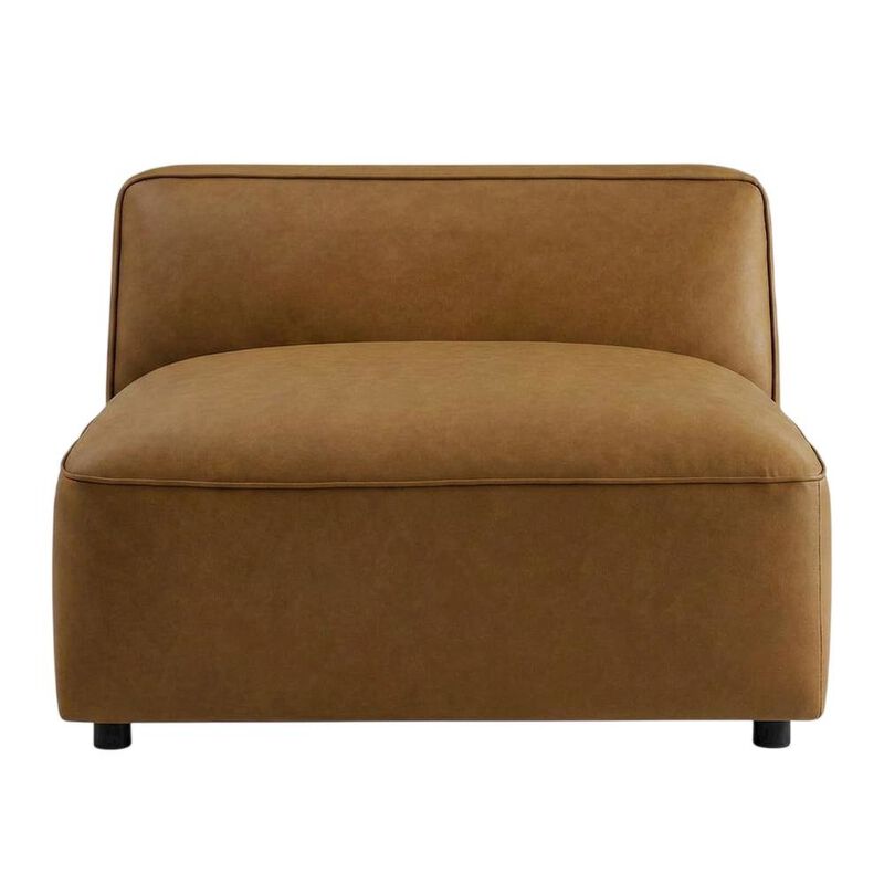 Vegan Leather Modular L-Shaped Sectional Couch for Living Room, Camel, 5 Pc image number 1