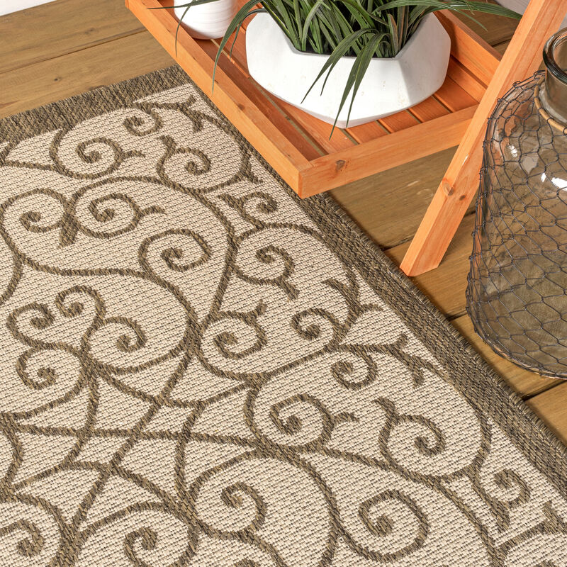 Madrid Vintage Filigree Textured Weave Area Rug
