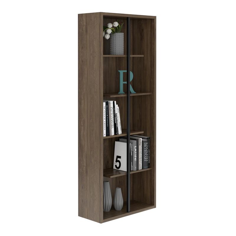Techni Mobili Standard 5-Tier wooden bookcase, Walnut