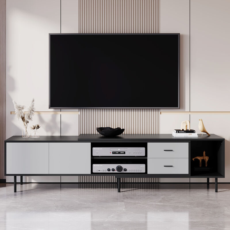 Merax Modern TV Stand for 80'' TV with 2 Doors