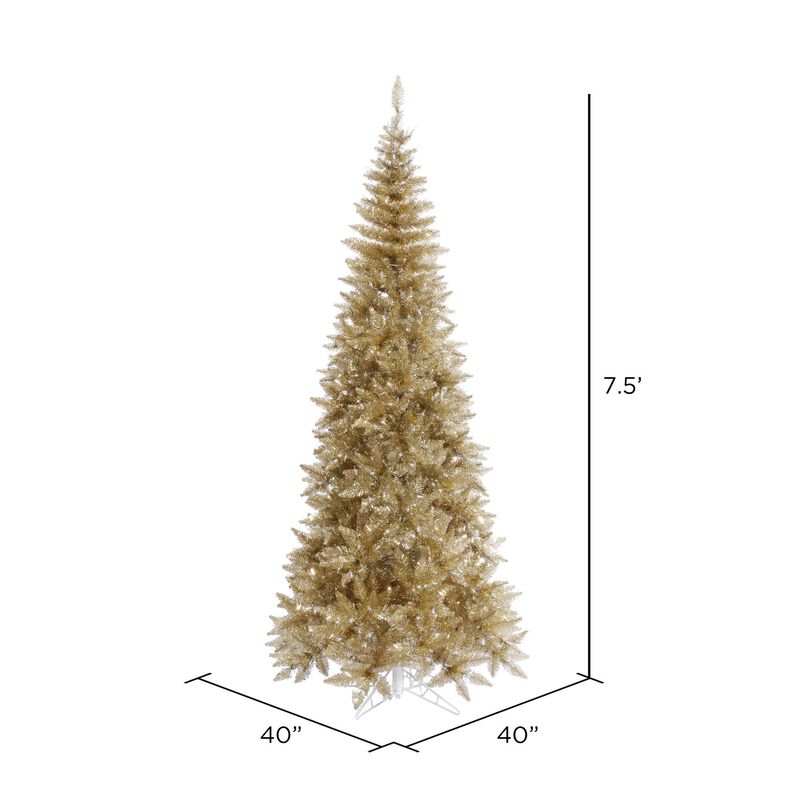Vickerman Tinsel Champagne Slim Fir - image number 2