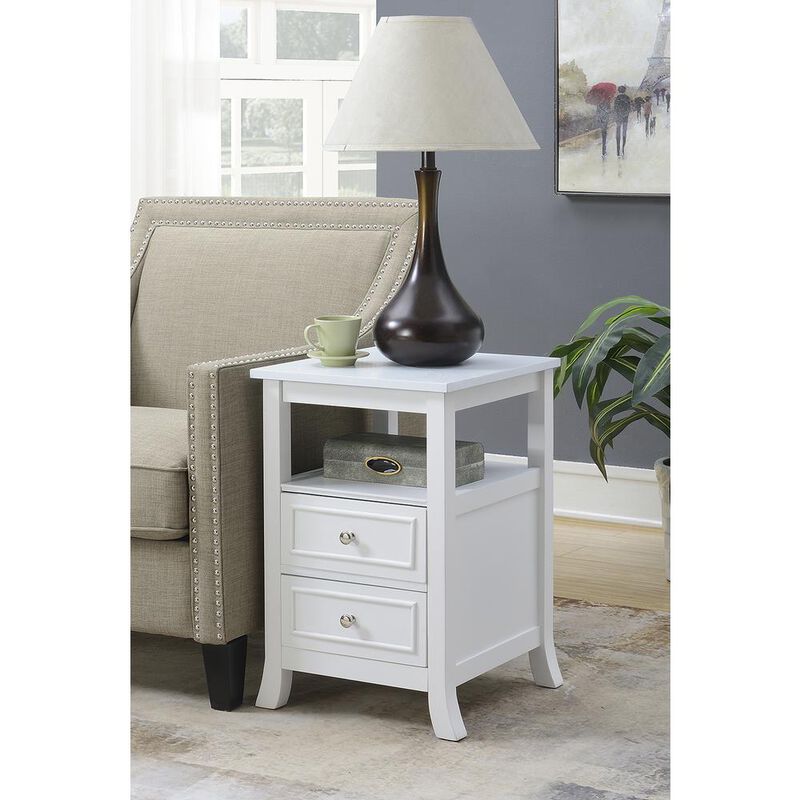 Convience Concept, Inc. Melbourne 2 Drawer End Table with Shelf