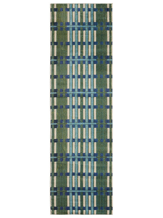 Alina Mohair Blue 3' x 10' Runner Rug