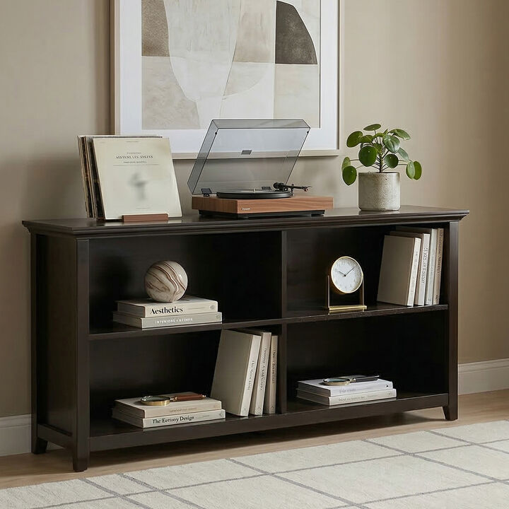 Simpli Home Amherst Low 4 Shelf Bookcase