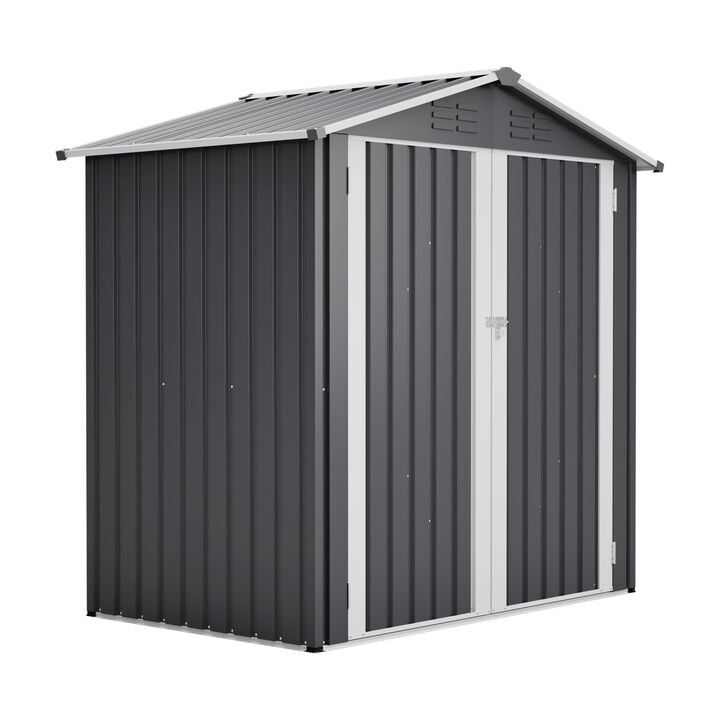 WOW PIONEER Heavy Duty Metal Outdoor Storage Shed with Lockable Door, Waterproof Weather Resistant Tool Storage House for Backyard Patio Lawn Garden