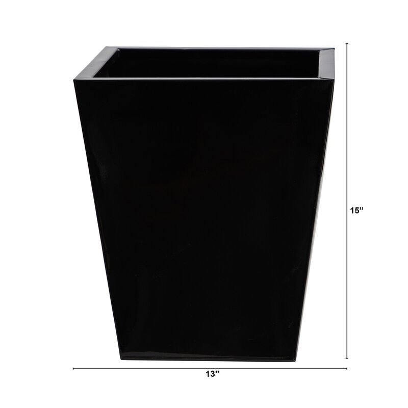 Nearly Natural 15-in Classic Square Metal Planter image number 1
