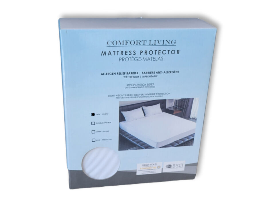 Cotton House Waterproof Mattress Protector, Anti-Allergen Barrier, White