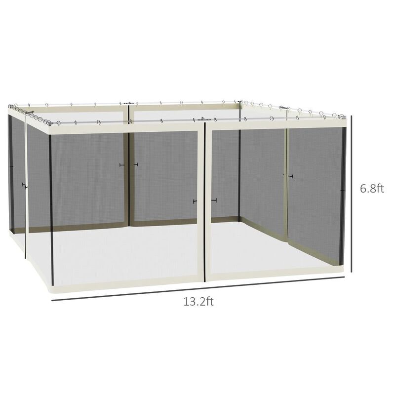 Hivvago 13x13 Outdoor Gazebo Mesh Screen with Zippers image number 2