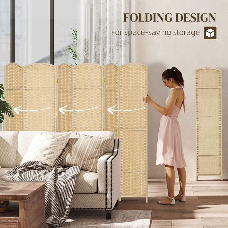 Hivvago 5.6' Tall Freestanding Privacy Screen with 6 Panels image number 4