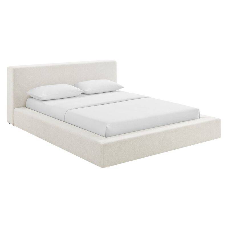 Luma Chenille Upholstered Queen Platform Bed Frame image number 0