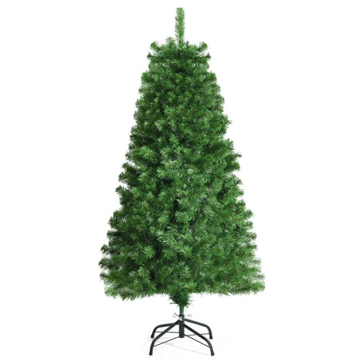 Hivvago 5/7 FT Pre-lit Multi-Colored Fiber Optic Spruce Artificial Christmas Tree