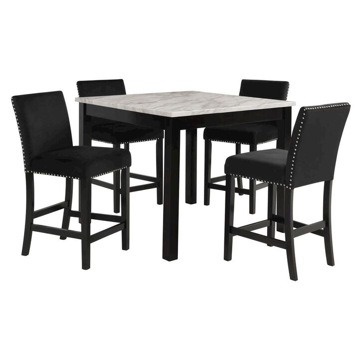 Black Round Dining Table Set for 4 &ndash; 5-Piece Kitchen Table and Chairs