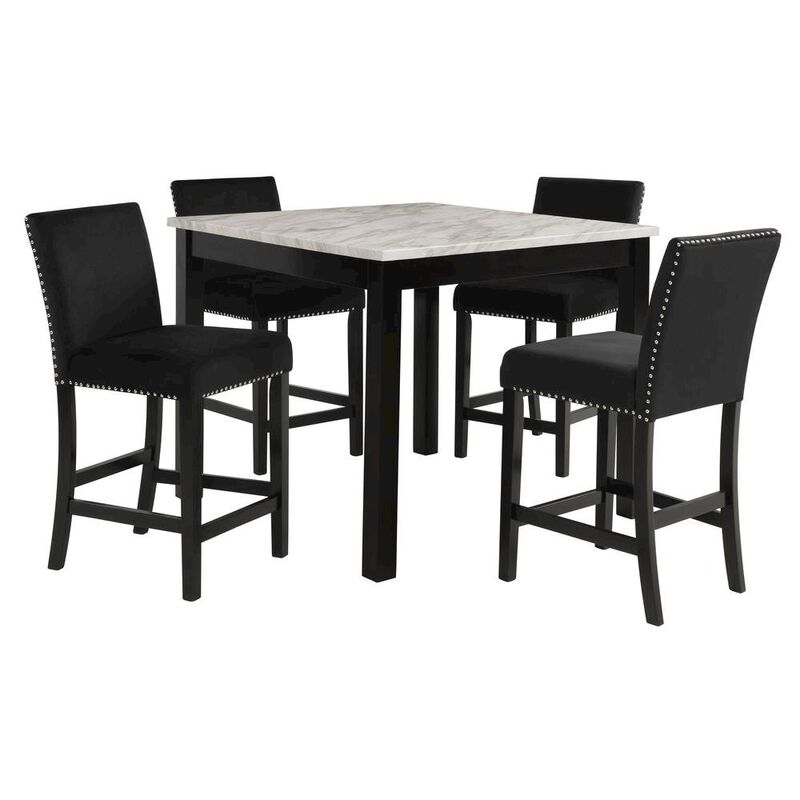 Black Round Dining Table Set for 4 &ndash; 5-Piece Kitchen Table and Chairs image number 0