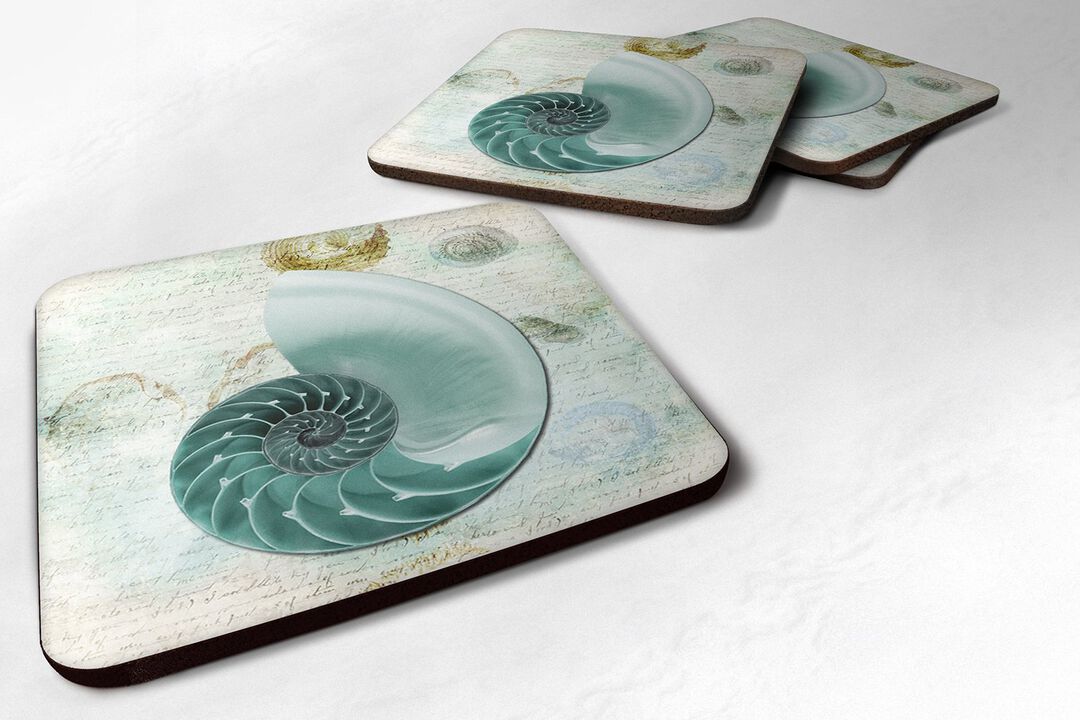 Caroline's Treasures SB3037FC Shells Foam Coasters (Set of 4), 3.5 H x 3.5 W, Multicolor