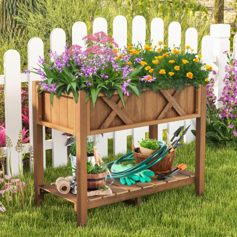 HIPS Raised Garden Bed Poly Wood Elevated Planter Box
