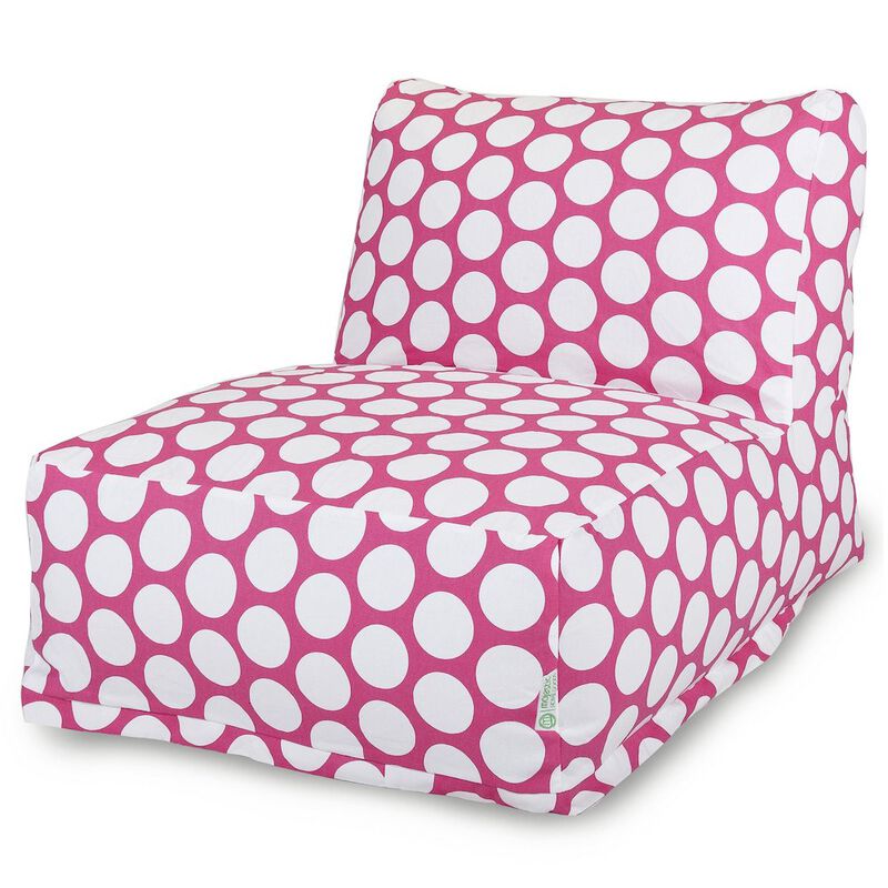 Majestic Home Goods Chair Lounger Polka Dot (Large) Hot Pink