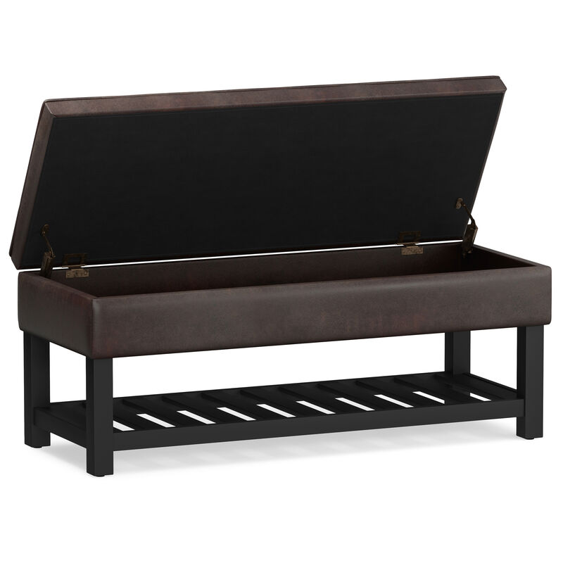 Simpli Home Cosmopolitan Storage Ottoman Bench with Open Bottom image number 2