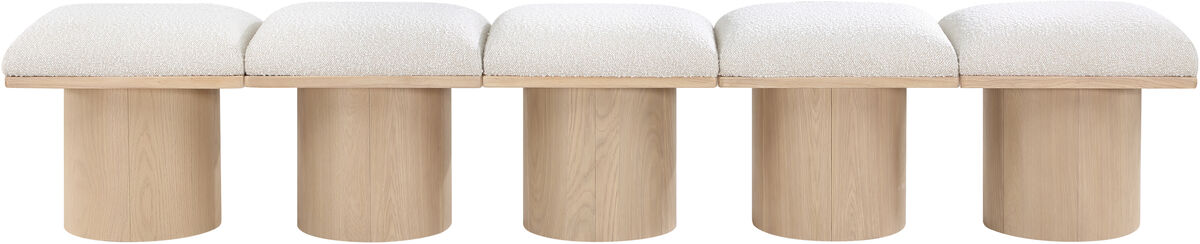 Meridian Furniture Pavilion Cream Boucle Fabric Bench