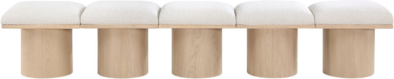 Meridian Furniture Pavilion Cream Boucle Fabric Bench