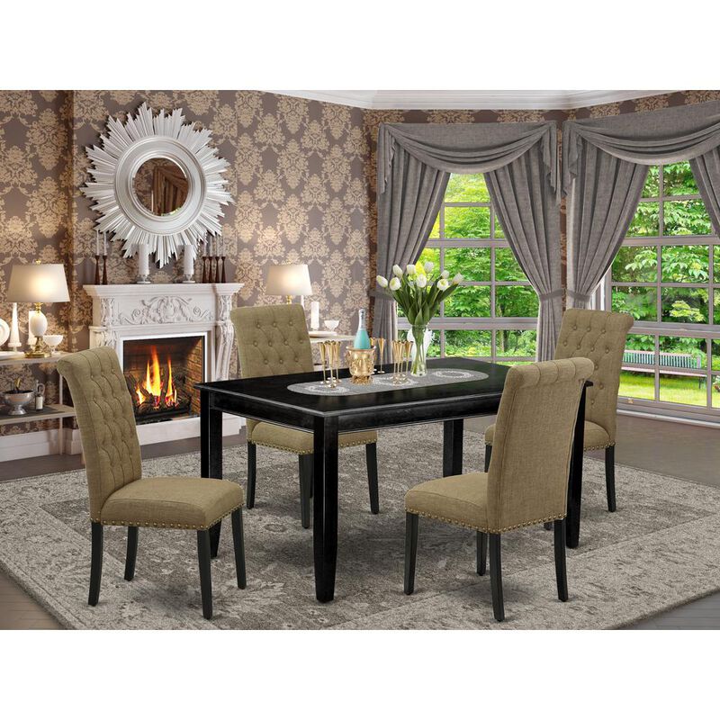East West Furniture Dining Room Set Black