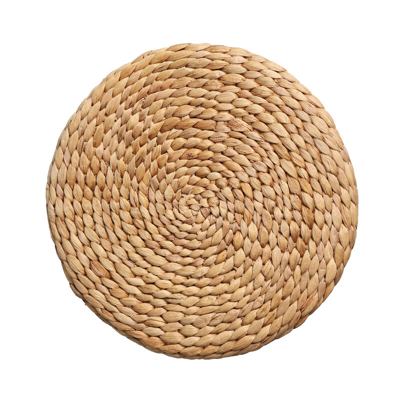 Alberto 18.5" Modern Bohemian Hand-Woven Hyacinth Mushroom Stool