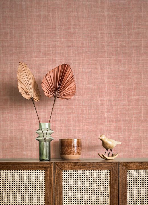 Emerson Coral Linen Wallpaper (Set of 2)