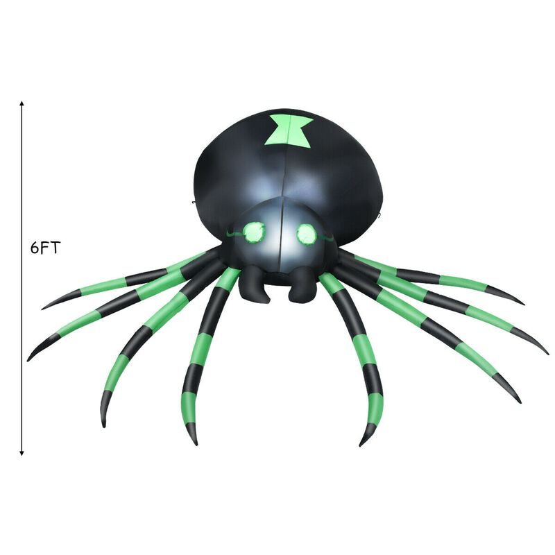6 Feet Halloween Inflatable Blow-Up Spider image number 3